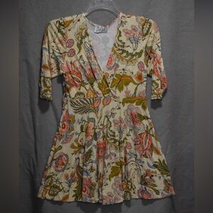 Va Va Voom Cream Floral Long Sleeve Dress